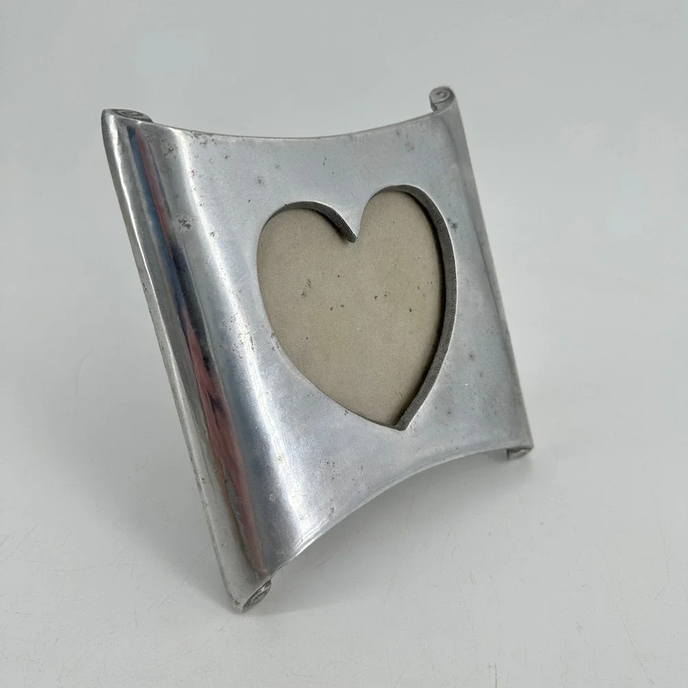 Intercraft Company Silver Cast Metal Heart Cutout Pillow Picture Frame 186240